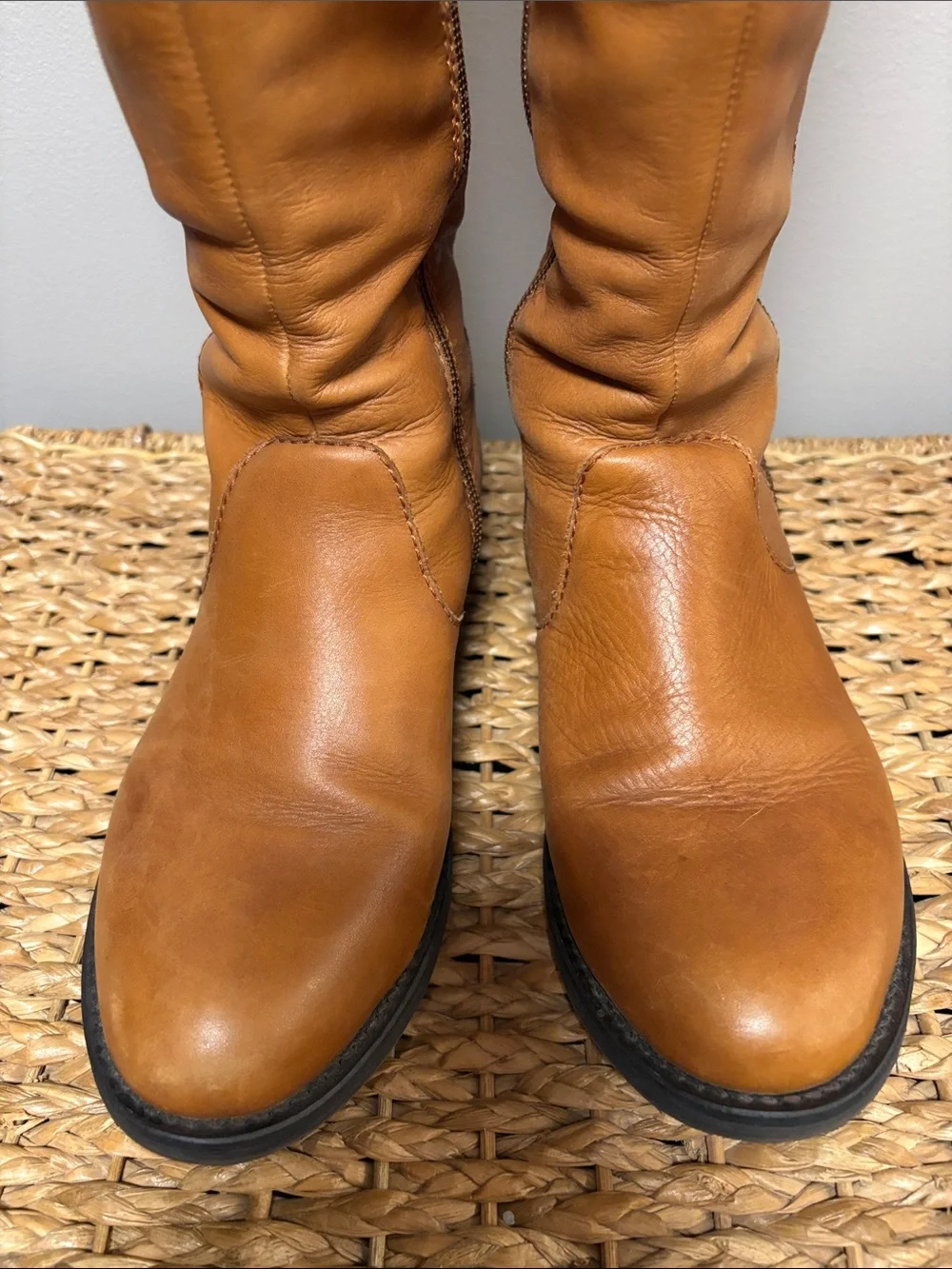 Steve Madden Tall Over-the-Knee Leather Boots in Cognac